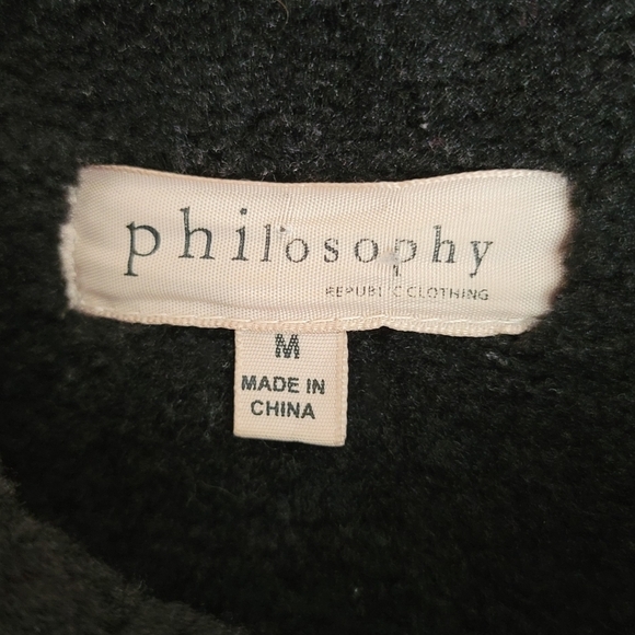 C - Philosophy black jacket, faux fur & faux sherpa - Picture 5 of 8